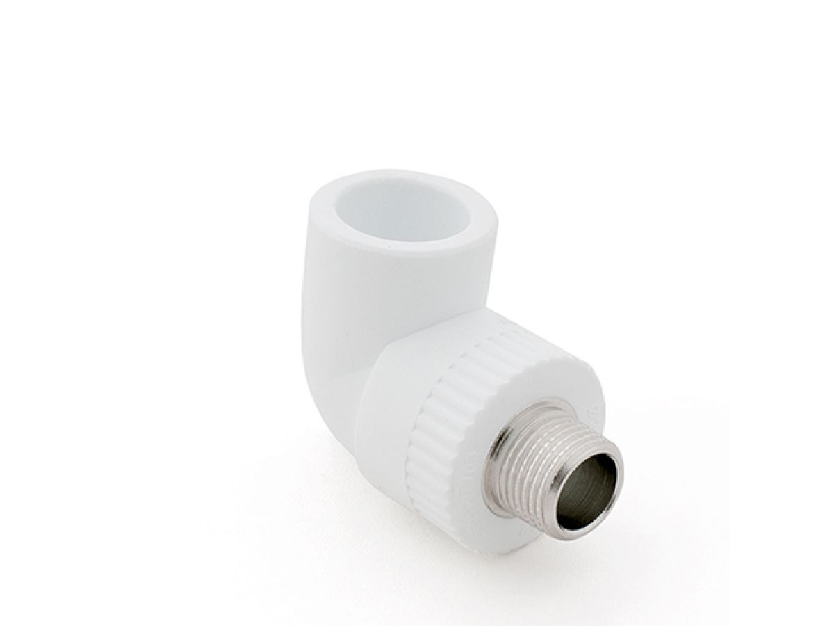 Колено ПП комб. нар. 25х3/4", бел. РТП