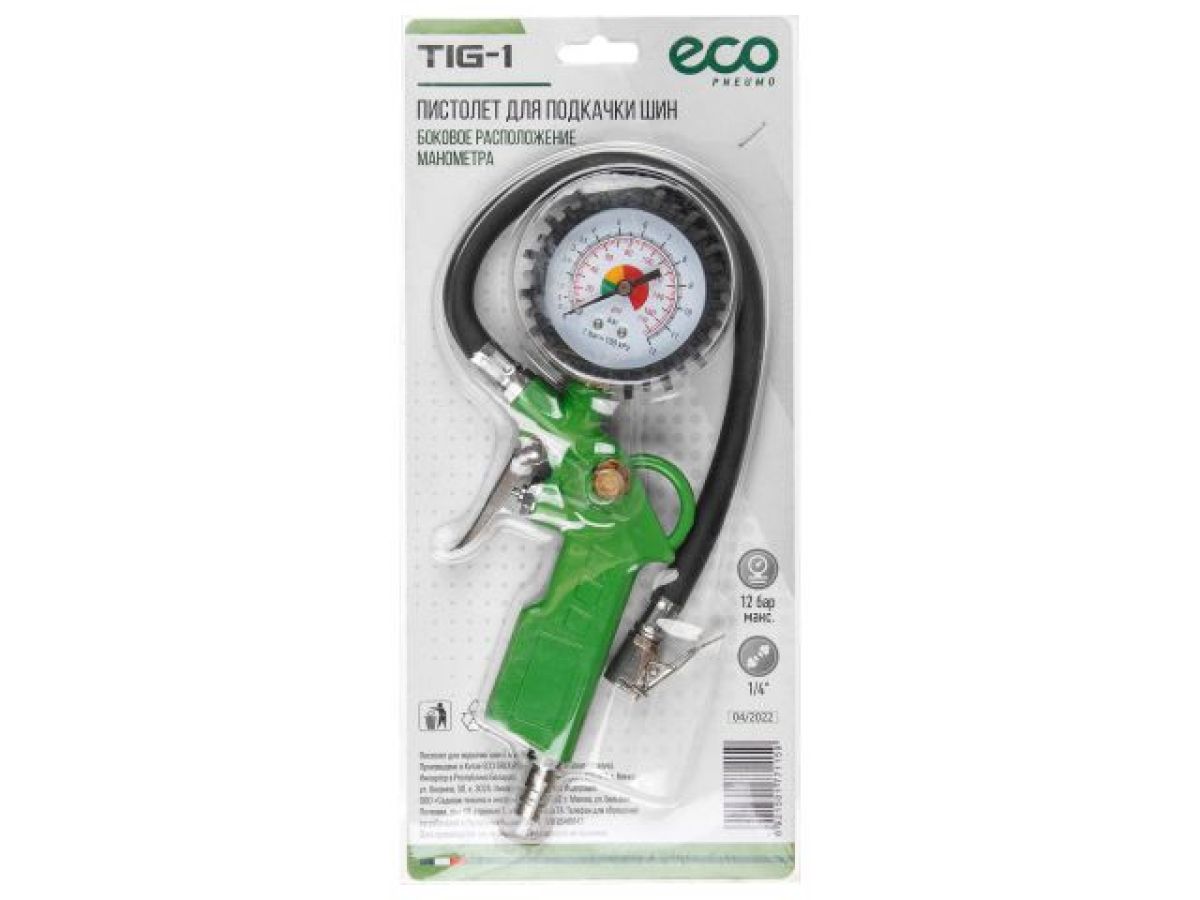 Пистолет для подкачки шин ECO TIG-1 с манометром