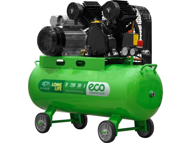 Компрессор ECO AE-705-B1 ременной (380 л/мин, 8 атм, ременной, масляный, ресив. 70 л, 220 В, 2.20 кВт)