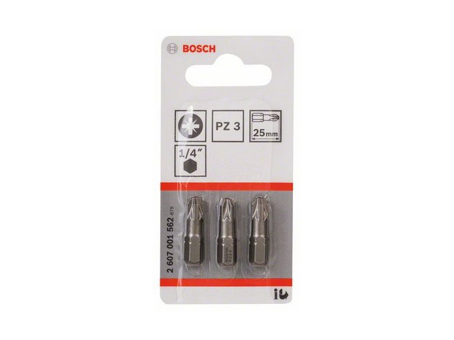 Насадка (бита) крестообразная PZ3 25 мм BOSCH Extra Hart (3 шт.)