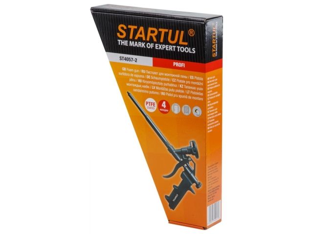 Пистолет для монтажной пены тефлоновый STARTUL PROFI (ST4057-2) (в комплекте 4 насадки)