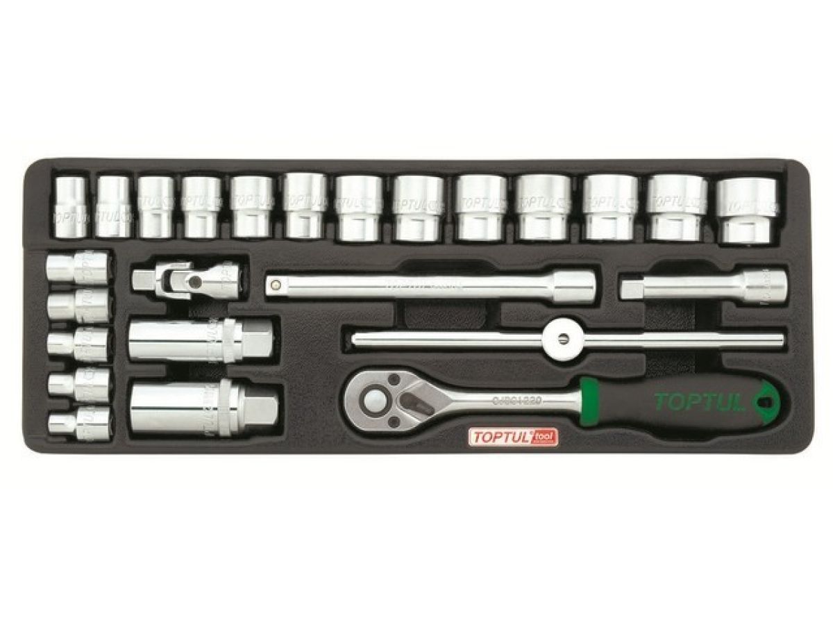 Набор-сет головок 3/8" 25предм. 6гр. 136х364мм TOPTUL