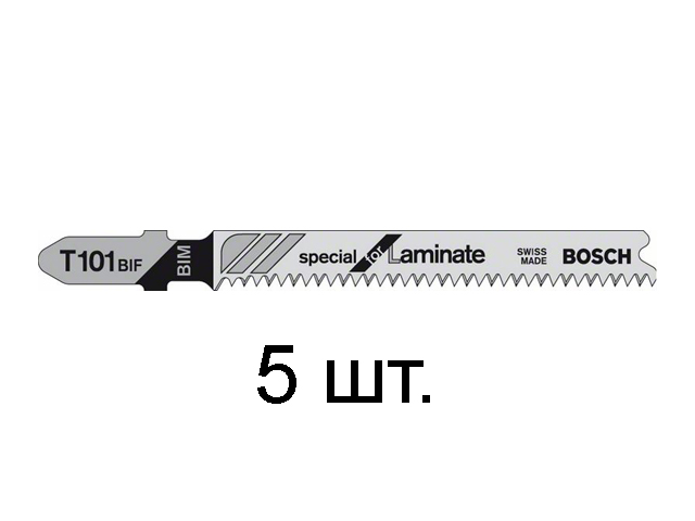 Пилка лобз. по дереву/ламинату T101BIF ( 5 шт.) BOSCH