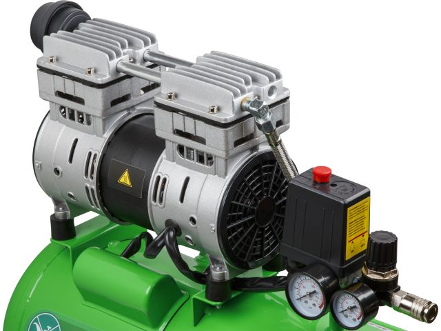 Компрессор ECO AE-25-OF1 безмасляный (140 л/мин, 8 атм, коаксиальный, безмасляный, ресив. 24 л, 220 В, 0,8 кВт)