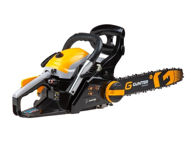 Бензопила Gunter MSH-3805 шина 35 см (14''), 3/8" LP, 1,3 мм, 52 зв. (1.50 кВт, 2.0 л.с., 37,2 см3, вес 6 кг)