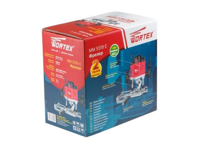 Фрезер вертикальный WORTEX MM 5519 E в кор. + аксессуары 2000 Вт, цанга 8/12 мм, 8000-23000 об/мин (Ход фрезы 58 мм, 6.3 кг)