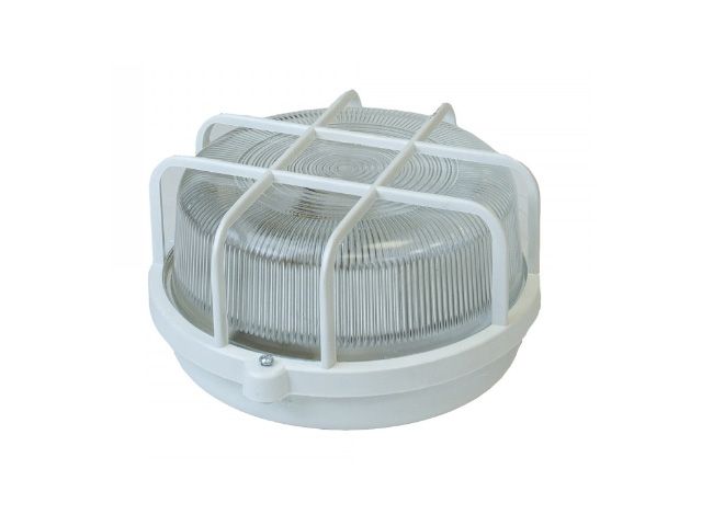 Светильник круг/белый/решетка 100Вт, IP53 (НБП 01-100-003) Юпитер (1хЕ27)