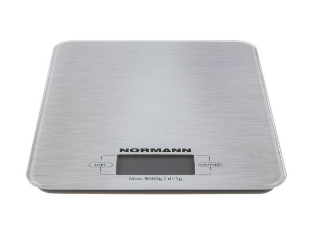 Весы кухонные ASK-266 NORMANN (5 кг; стекло 3 мм; дисплей 45х23 мм с подсветкой)