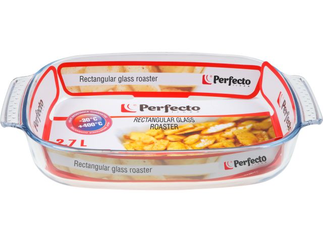 Форма из жаропрочного стекла, 2.7 л, прямоугольная, 344х223х61 мм, PERFECTO LINEA