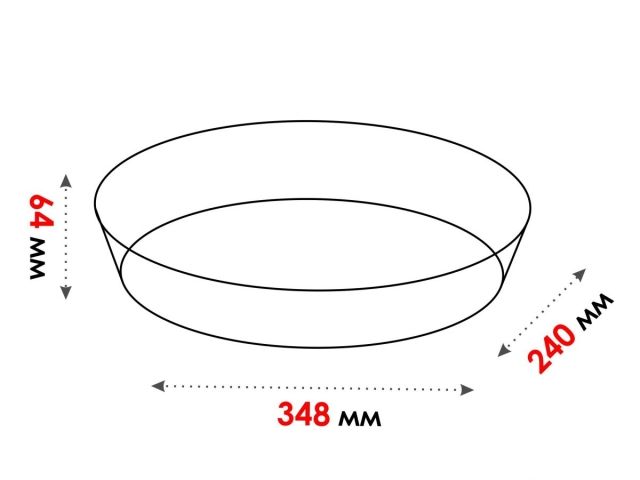 Форма из жаропрочного стекла, 3.0 л, овальная, 348х240х64 мм, PERFECTO LINEA