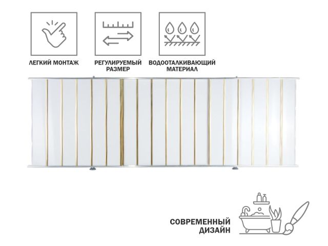 Экран под ванну 1,7 м, золотая(10), PERFECTO LINEA