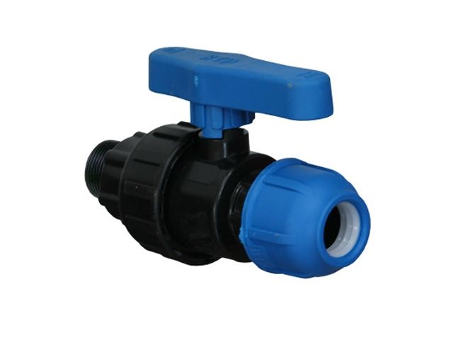 Кран шар. 25 х 3/4" нар (для ПЭ труб), РТП (для 5 к.с.)