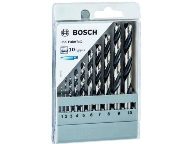 Набор сверл по мет. 10шт 1-10мм HSS PointTeQ