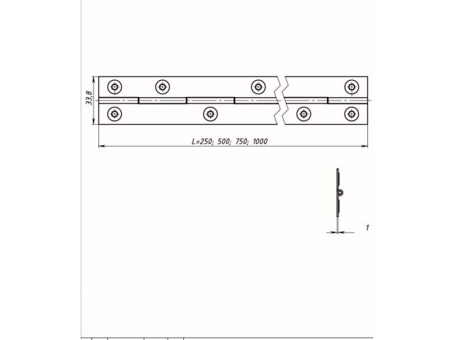 Петля рояльная 500мм, цинк STARFIX