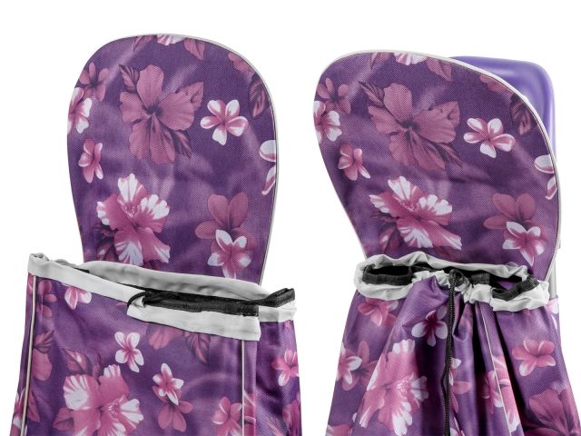 Сумка-тележка хозяйственная на колесах 30 кг, фиолетовая, цветы, PERFECTO LINEA