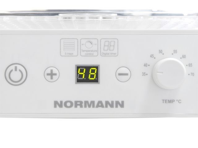 Сушилка для овощей и фруктов AFD-901 NORMANN (265 Вт; 5 лотков; регулировка температуры; цифровой таймер)