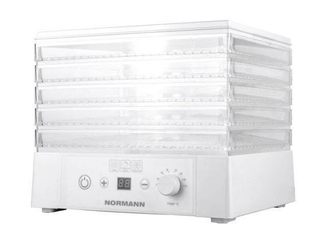 Сушилка для овощей и фруктов AFD-901 NORMANN (265 Вт; 5 лотков; регулировка температуры; цифровой таймер)