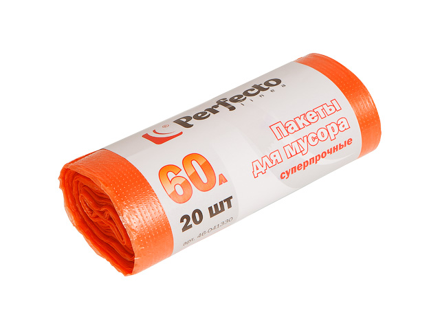 Пакеты для мусора суперпрочные, 60 л, 20 шт., PERFECTO LINEA