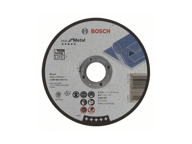 Круг отрезной 125х1.5x22.2 мм для металла Best BOSCH