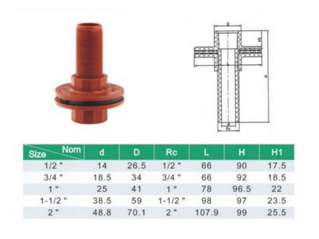 Врезка ПП 3/4" нар. кор., AV Engineering (для 5 к.с.)