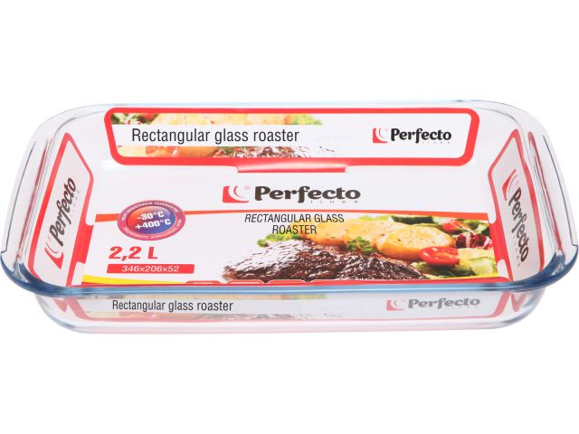 Форма из жаропрочного стекла, 2.2 л, прямоугольная, 345х206х52 мм, PERFECTO LINEA