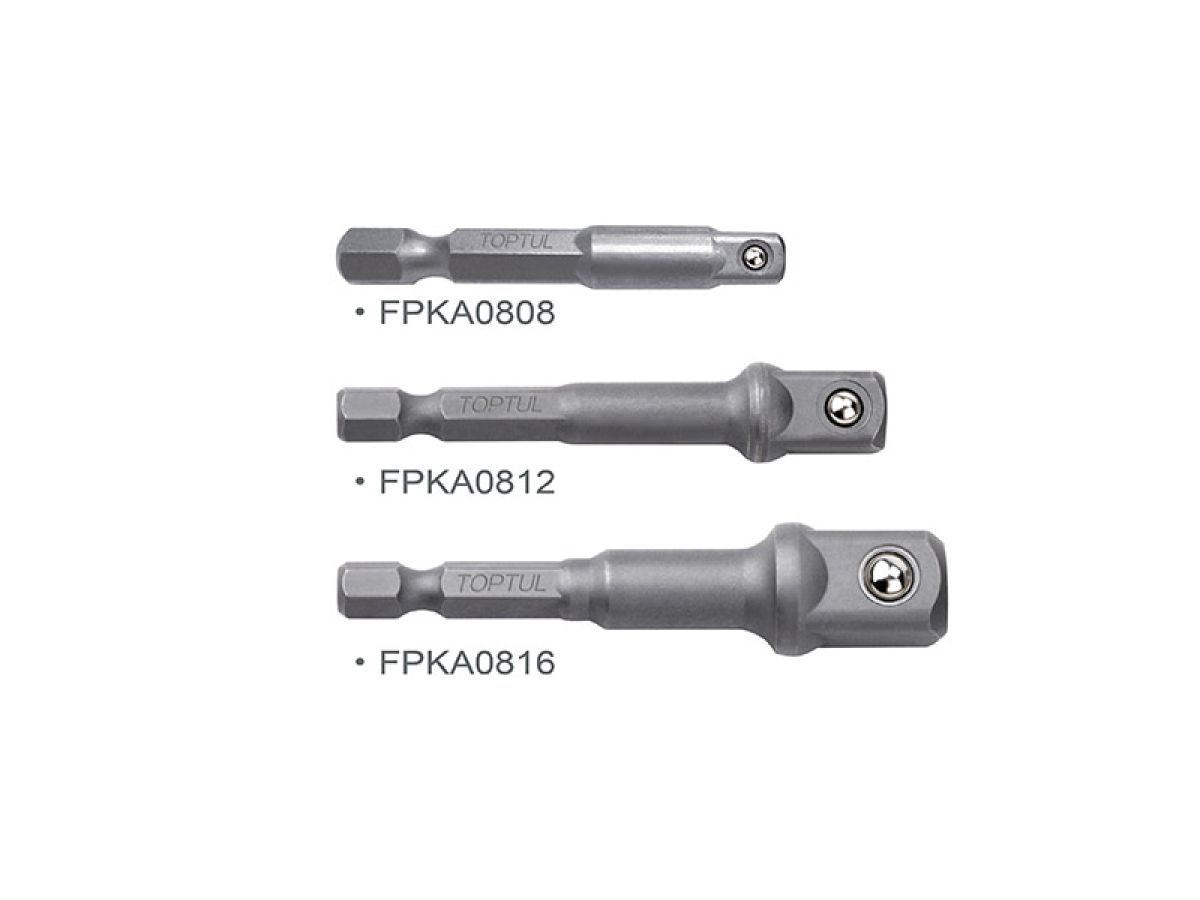 Набор переходников 1/4" под шуруповерт 3ед. (1/4", 3/8", 1/2") TOPTUL