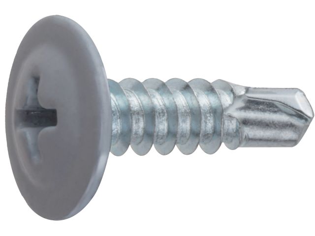Саморез 4.2х16 мм с прессшайбой, цинк, со сверлом, RAL 7004 (50 шт в зип-локе) STARFIX (цвет сигнальный серый)