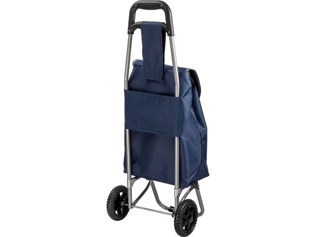 Сумка-тележка хозяйственная на колесах 20 кг, синяя, цветок, PERFECTO LINEA