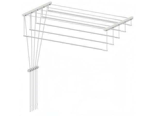 Сушилка для белья потолочная стальная 2,0 м, 5 стержней, белая, PERFECTO LINEA (5 стержней)
