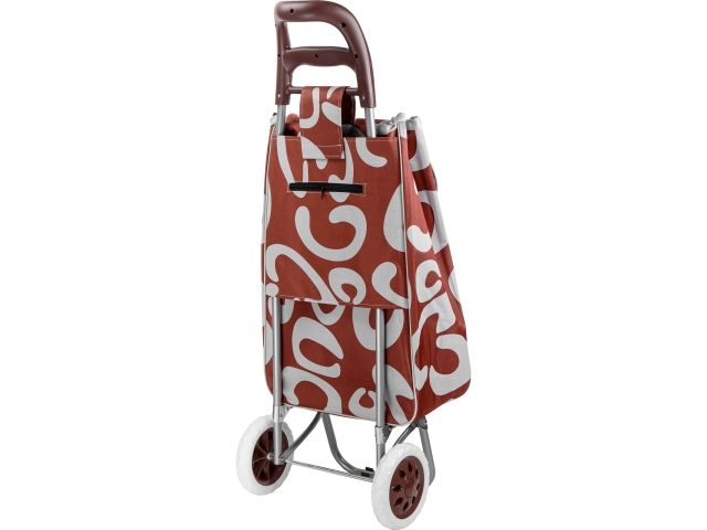 Сумка-тележка хозяйственная на колесах 30 кг, коричневая, круги, PERFECTO LINEA