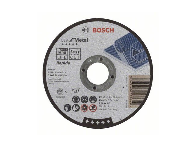 Круг отрезной 115х1.0x22.2 мм для металла Best BOSCH