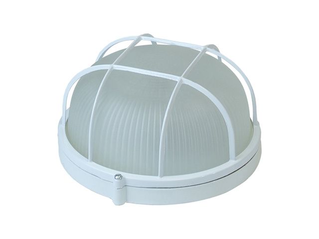 Светильник круг/белый/решетка 100Вт, IP54 (НБП 03-100-002) Юпитер (1хЕ27, банник)