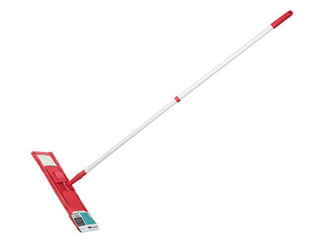 Швабра для пола с насадкой из микрофибры, бордовая, PERFECTO LINEA