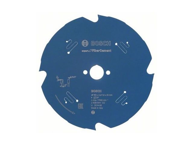 Диск пильный 165х20 мм 4 зуб. по фиброцементу EXPERT FOR FIBER CEMENT BOSCH (твердоспл. зуб)