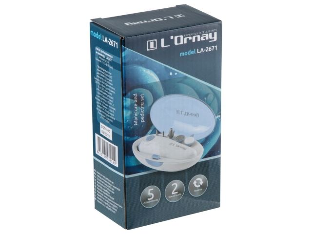 Маникюрный набор L'ORNAY LA-2671 (5 насадок; 2 х 1.5 В АА (LR6))