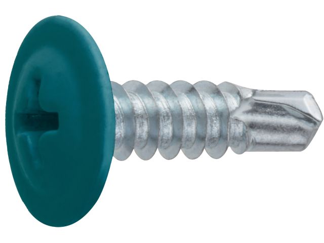 Саморез 4.2х16 мм с прессшайбой, цинк, со сверлом, RAL 5021 (50 шт в зип-локе) STARFIX (цвет водная синь)