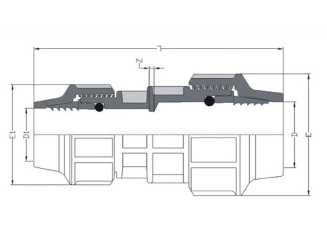 Муфта ред. 32 х 25 (для ПЭ труб), AV Engineering (Полипропилен, макс.  16 бар, макс.  40 °С)