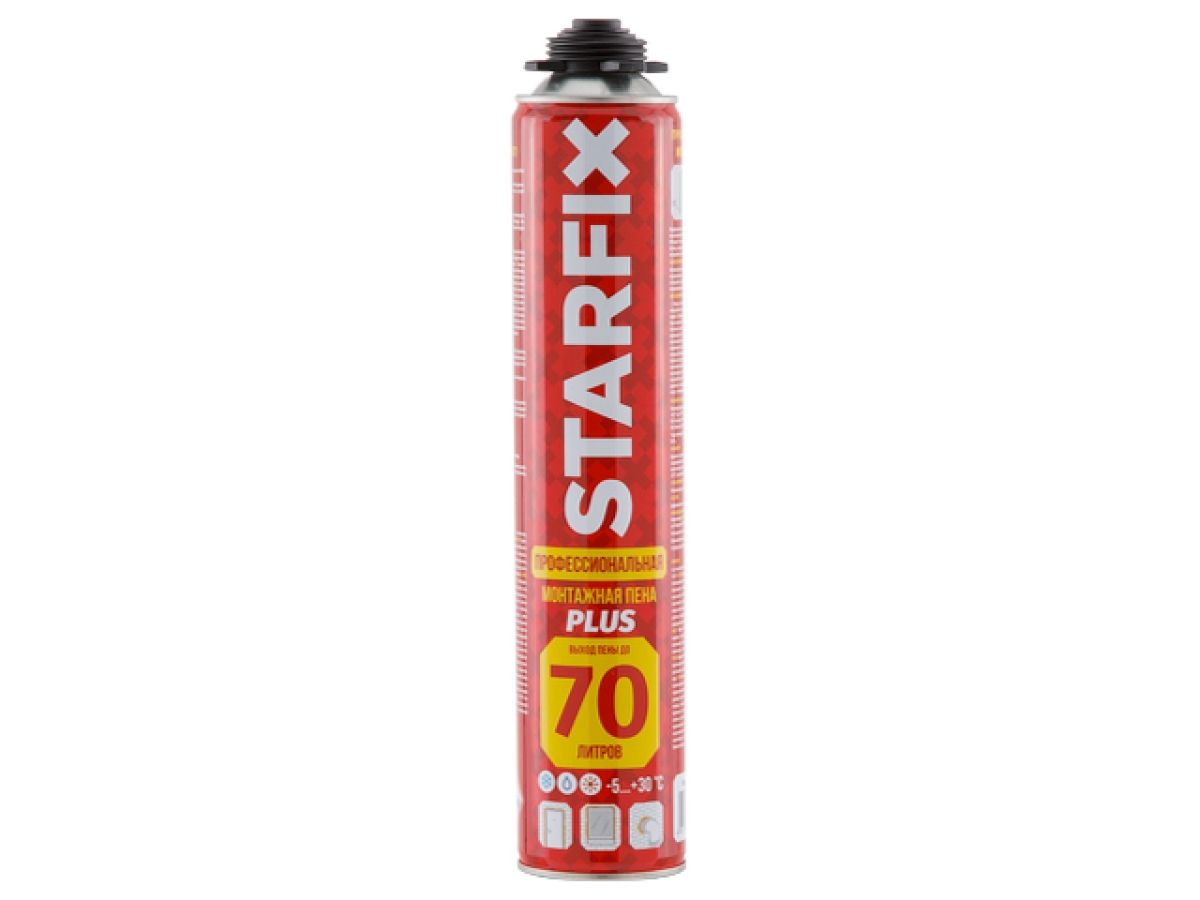 Пена монтажная профессиональная всесезонная STARFIX Foam Pro Plus 70 (890мл)