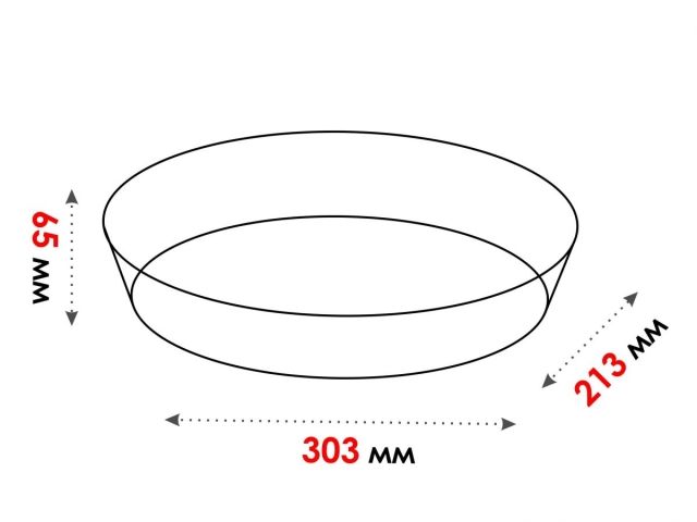 Форма из жаропрочного стекла, 2.4 л, овальная, 303х213х65 мм, PERFECTO LINEA