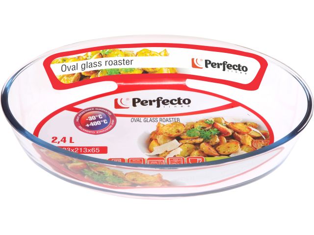 Форма из жаропрочного стекла, 2.4 л, овальная, 303х213х65 мм, PERFECTO LINEA