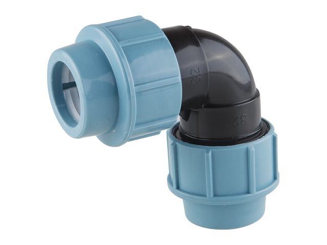 Колено 25 (для ПЭ труб), AV Engineering (Полипропилен, макс.  16 бар, макс.  40 °С)