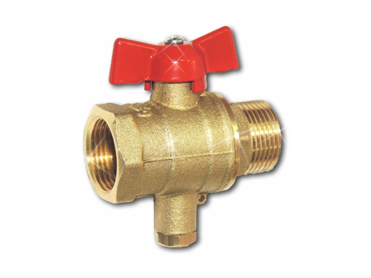 Кран шаровый 1/2" вн.-нар. для термодатчика , PN1,6 МПа; 11Б27п13, Цветлит