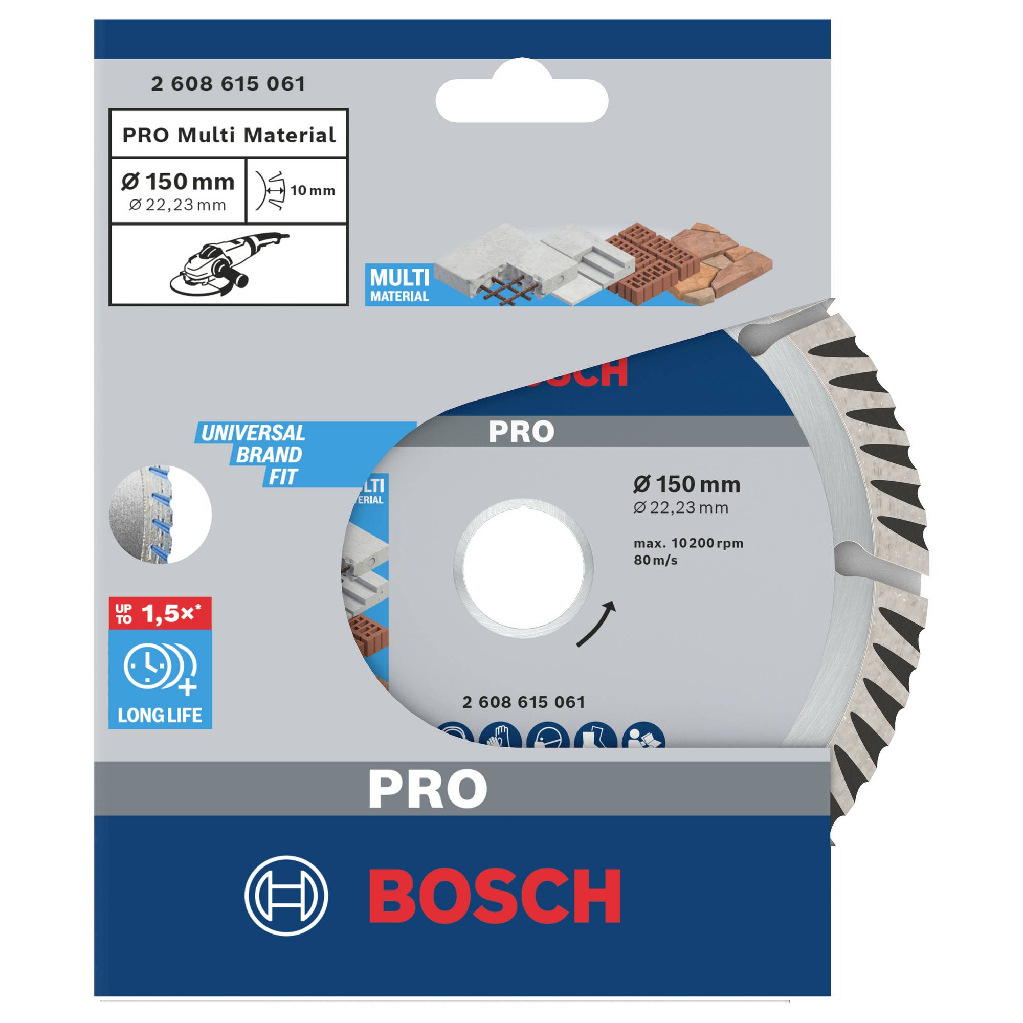 Алмазный круг 150х22 мм универс. сегмент. Turbo STANDARD FOR UNIVERSAL BOSCH