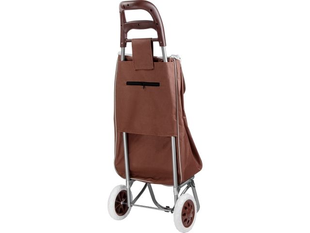 Сумка-тележка хозяйственная на колесах 30 кг, коричневая, полоска, PERFECTO LINEA