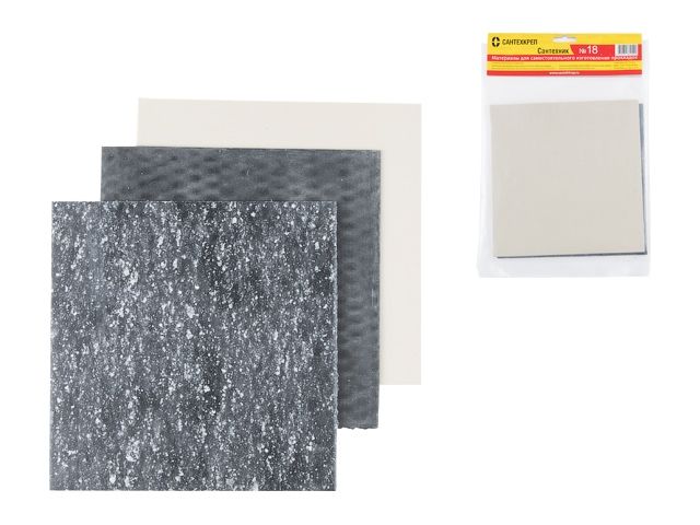 Комплект материалов для изготовления прокладок ”Сантехник № 18” (3 вида 200*200*2
мм.)