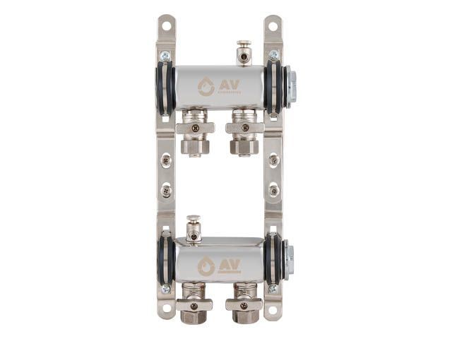 Коллекторная группа AVE134, 2 вых. AV Engineering (Для отопления (радиаторы) и водоснабжения. Не для теплого пола)