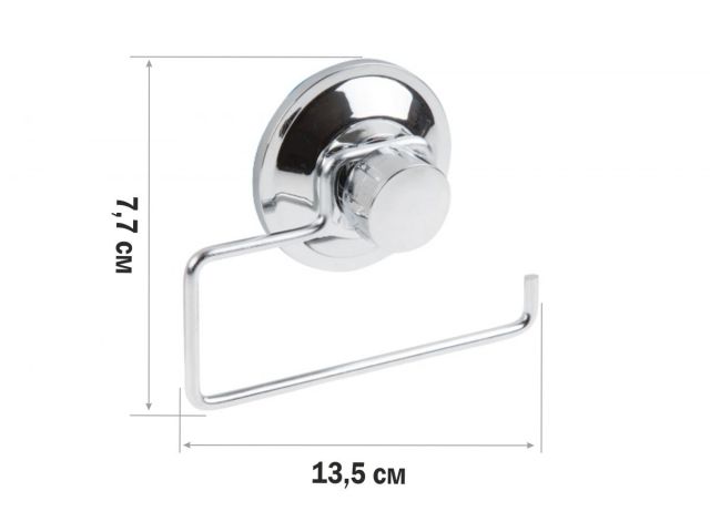 Держатель для туалетной бумаги на вакуумной присоске, хром. сталь, FIX LOCK, PERFECTO LINEA (135x77 мм. Только для плоских ровных поверхност