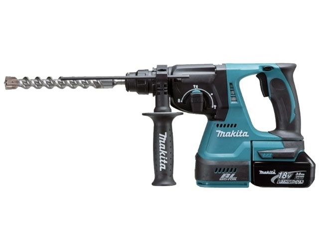 Аккум. перфоратор MAKITA LXT DHR 242 RFE в чем. (ОТГРУЗКА ТОЛЬКО ПО ЭТН/ЭТТН | 18.0 В, 2 акк., 3.0 А/ч Li-Ion, 2.0 Дж, вес 3.3 кг,)