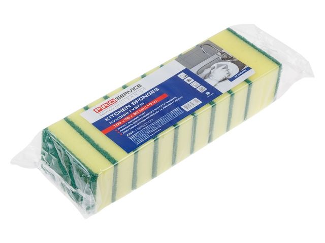 Губки кухонные Standard, 10 шт., 100х70х30 мм, PROservice (для проф. использования в промышл. объетах и объектах с высокими требованиями к к