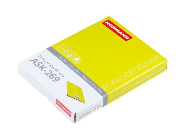 Весы кухонные ASK-269 NORMANN (5 кг; стекло 3 мм; дисплей 45х23 мм)